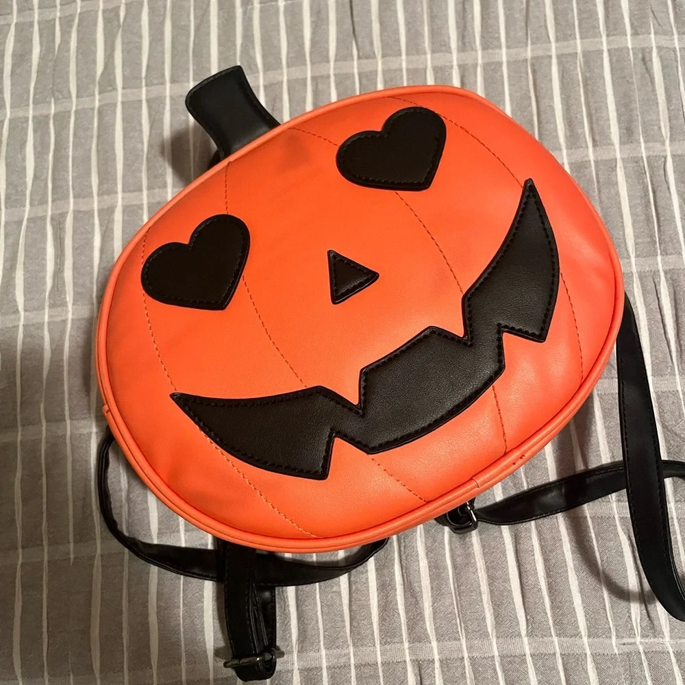 Orange Pumpkin Mini Backpack - Picture 1 of 5